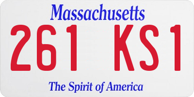 MA license plate 261KS1