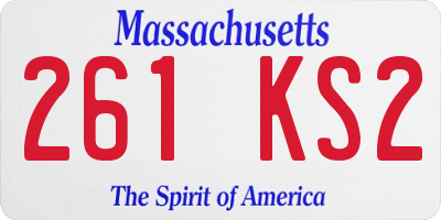 MA license plate 261KS2