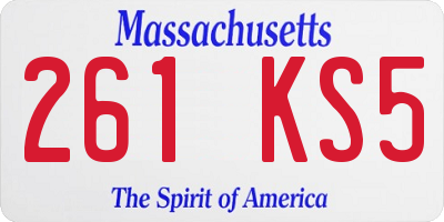 MA license plate 261KS5