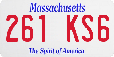 MA license plate 261KS6