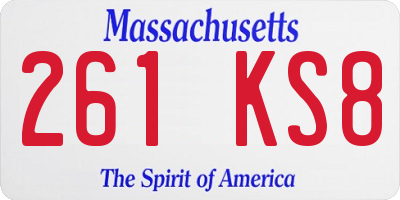 MA license plate 261KS8