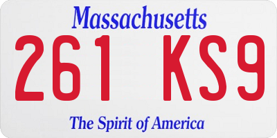 MA license plate 261KS9