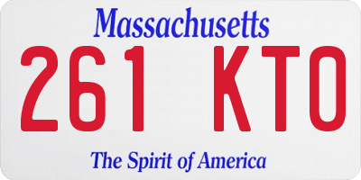 MA license plate 261KT0