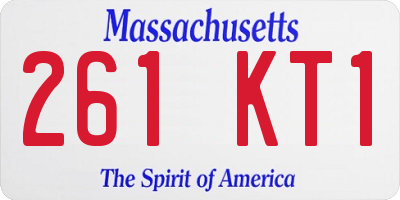 MA license plate 261KT1