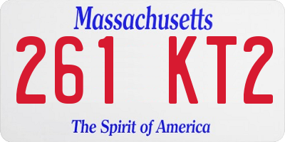 MA license plate 261KT2
