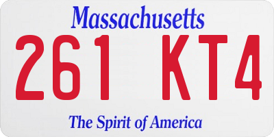 MA license plate 261KT4