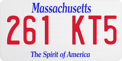 MA license plate 261KT5