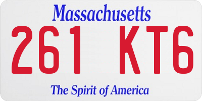 MA license plate 261KT6
