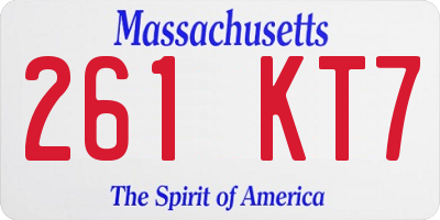 MA license plate 261KT7
