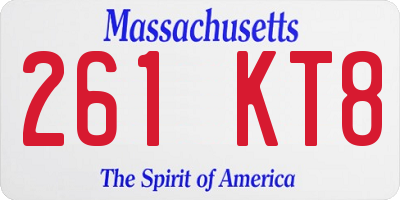 MA license plate 261KT8