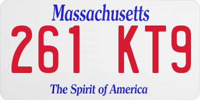MA license plate 261KT9