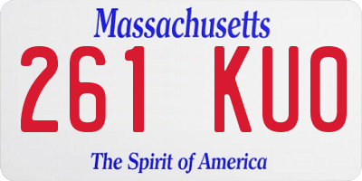 MA license plate 261KU0
