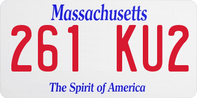 MA license plate 261KU2