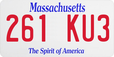 MA license plate 261KU3