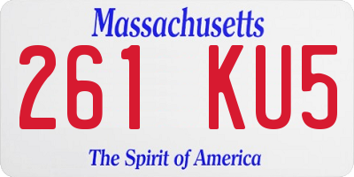 MA license plate 261KU5