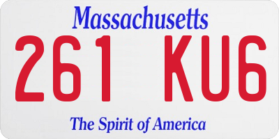 MA license plate 261KU6