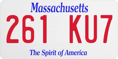 MA license plate 261KU7
