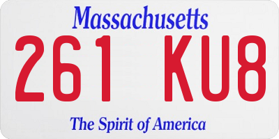 MA license plate 261KU8