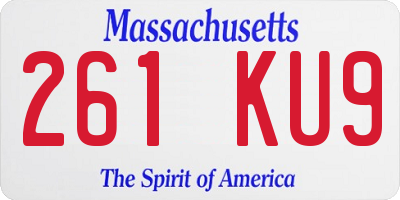 MA license plate 261KU9