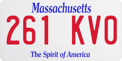 MA license plate 261KV0