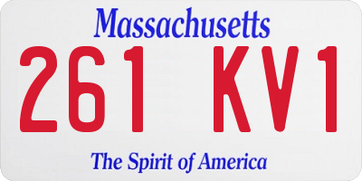MA license plate 261KV1