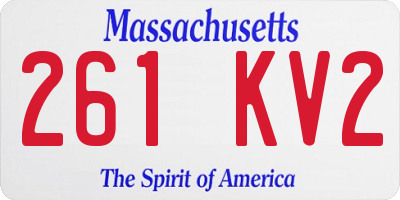 MA license plate 261KV2
