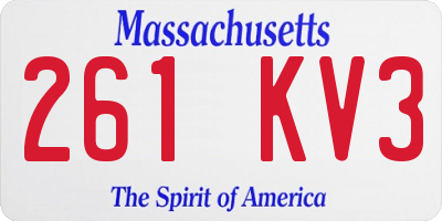 MA license plate 261KV3