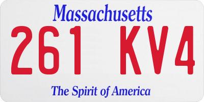MA license plate 261KV4