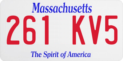 MA license plate 261KV5