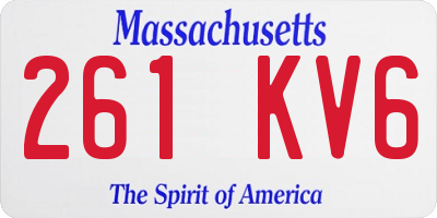 MA license plate 261KV6