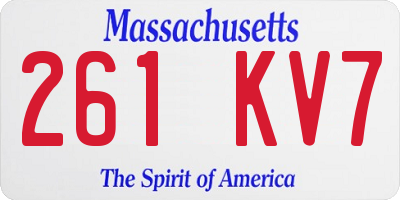 MA license plate 261KV7
