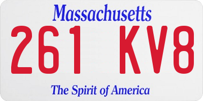 MA license plate 261KV8