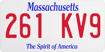 MA license plate 261KV9