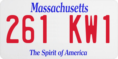 MA license plate 261KW1