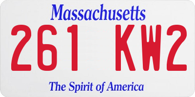 MA license plate 261KW2