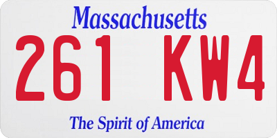MA license plate 261KW4