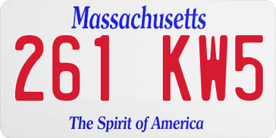 MA license plate 261KW5