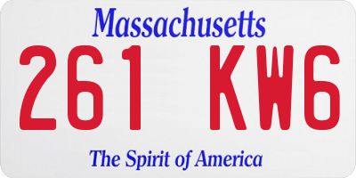 MA license plate 261KW6