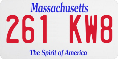MA license plate 261KW8