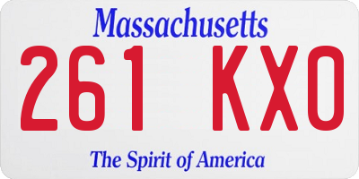 MA license plate 261KX0