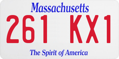 MA license plate 261KX1