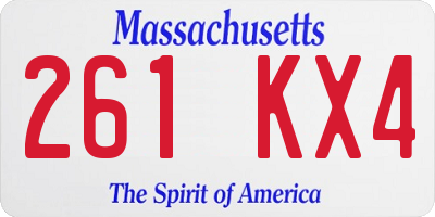MA license plate 261KX4