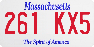 MA license plate 261KX5