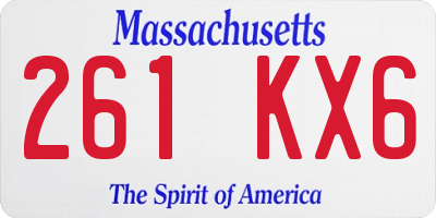 MA license plate 261KX6