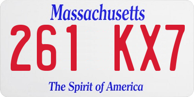 MA license plate 261KX7