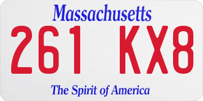 MA license plate 261KX8