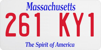 MA license plate 261KY1
