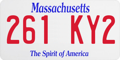 MA license plate 261KY2