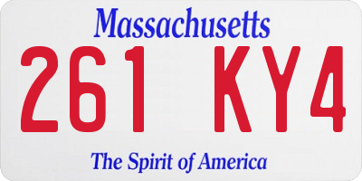 MA license plate 261KY4