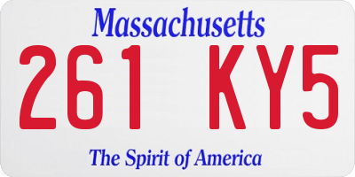 MA license plate 261KY5